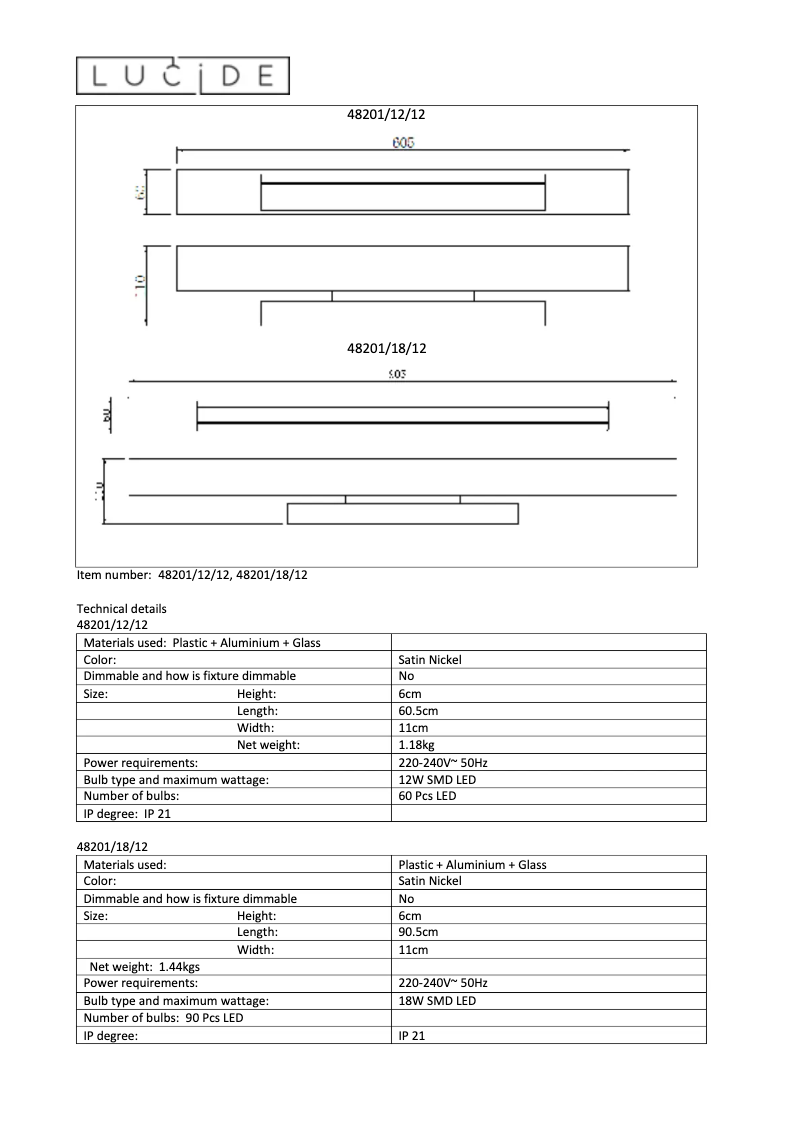 Page n°1 - Manuel utilisateur Lucide Matthew
