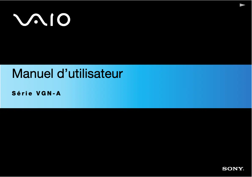 Image de la première page du manuel de l'appareil Vaio VGN-A215M