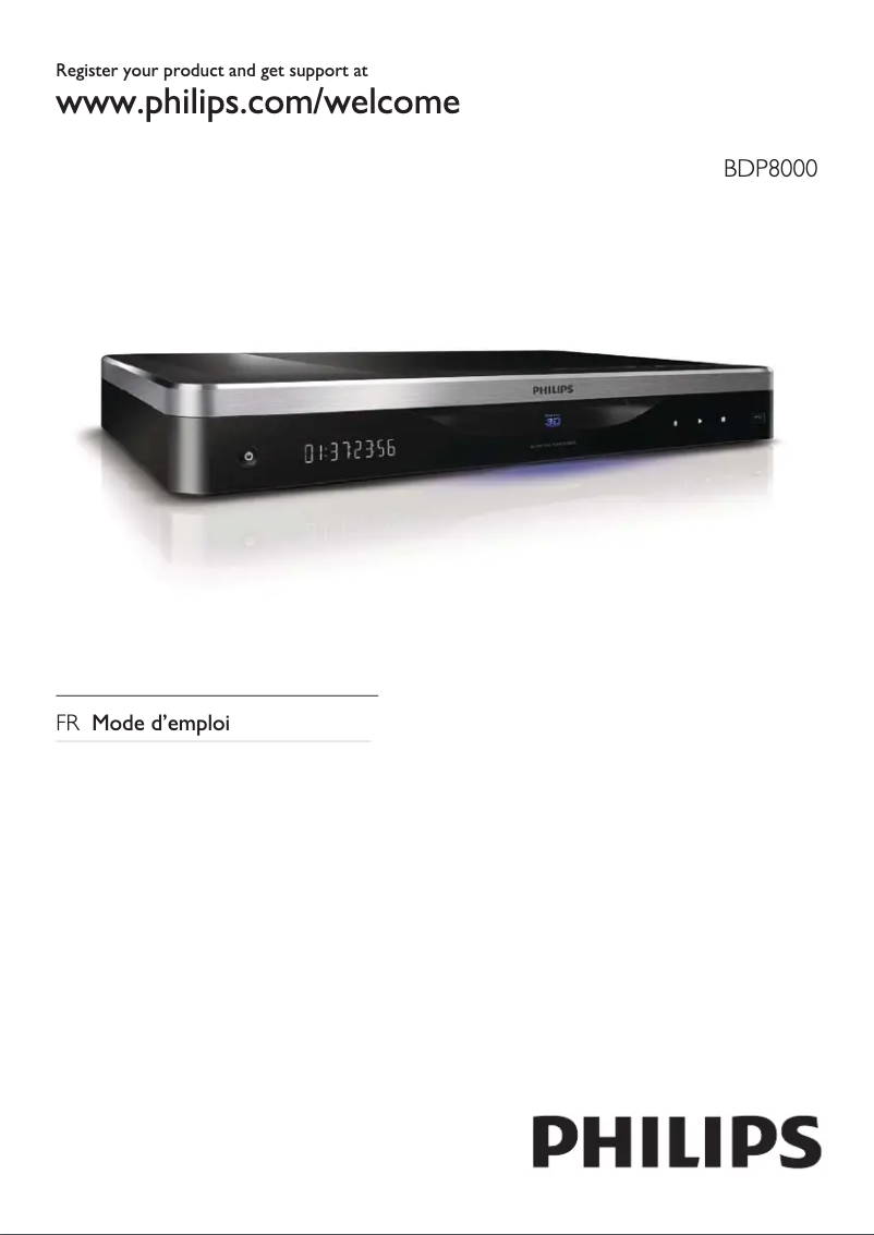 Page 1 de la notice Manuel utilisateur Philips BDP8000