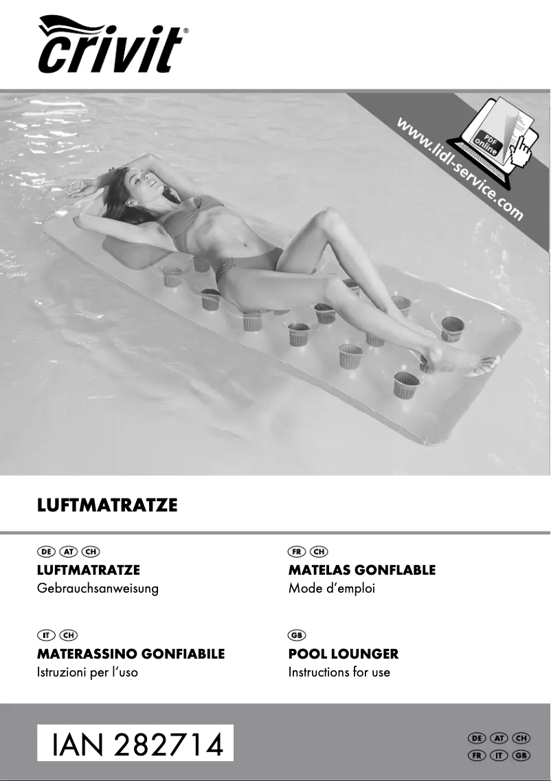 Page 1 de la notice Manuel utilisateur Crivit IAN 282714