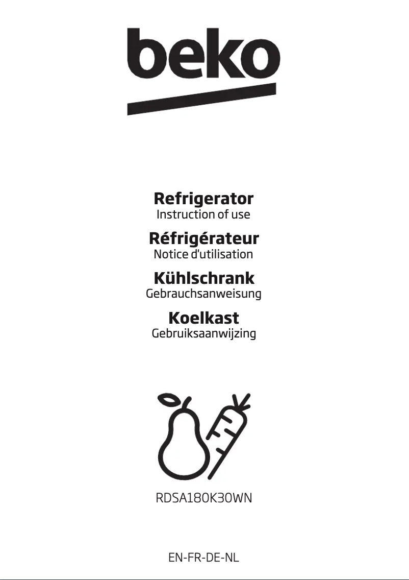 Image de la première page du manuel de l'appareil RDSA180K30WN