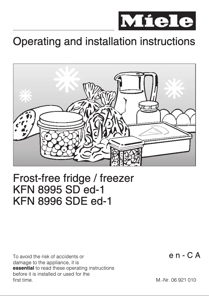 Image de la première page du manuel de l'appareil KFN 8995 SEed