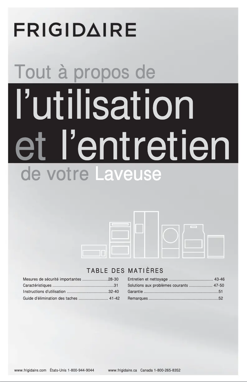 Image de la première page du manuel de l'appareil FFFW5000QW