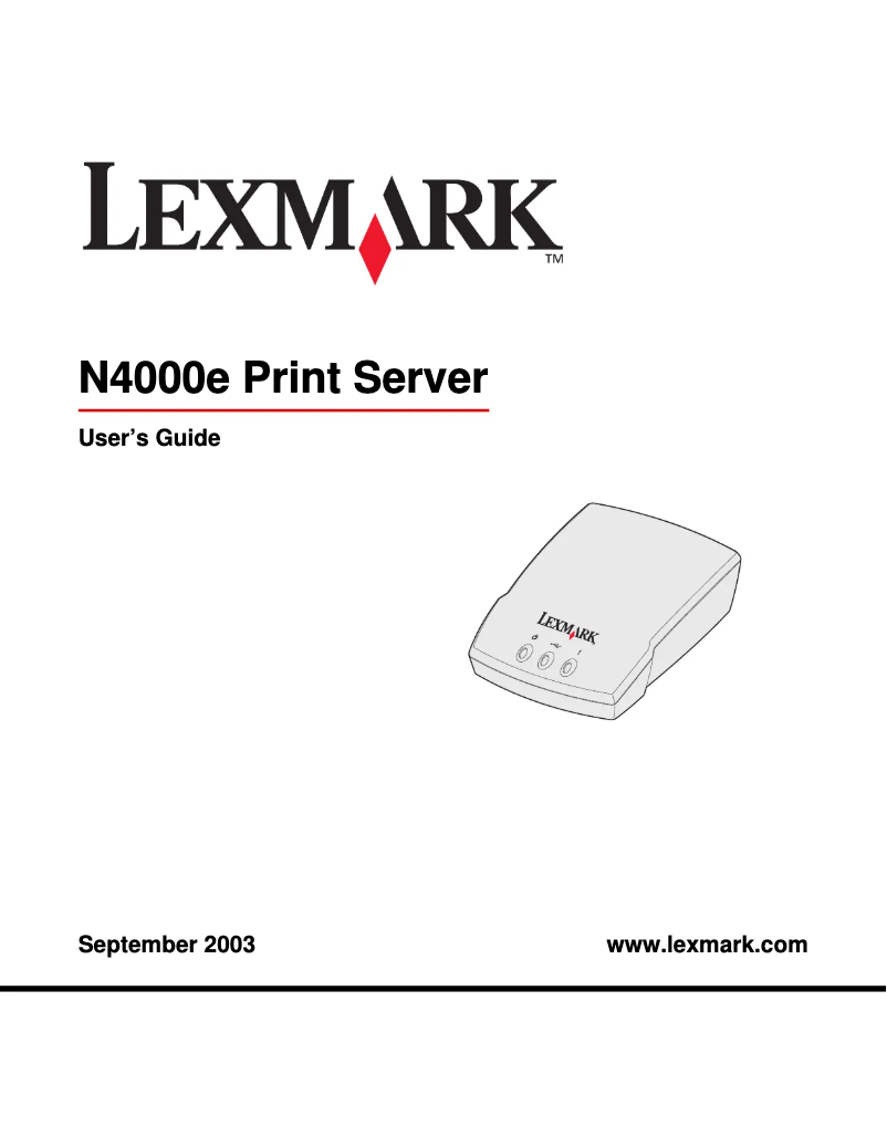 Page n°1 - Manuel utilisateur Lexmark N4000e