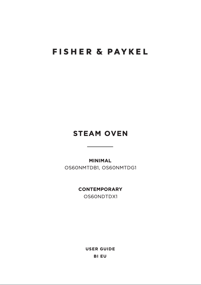 Page 1 de la notice Guide d'installation Fisher & Paykel OS60NMTDG1