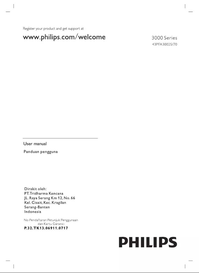 Page n°1 - Manuel utilisateur Philips 43PFA3002S