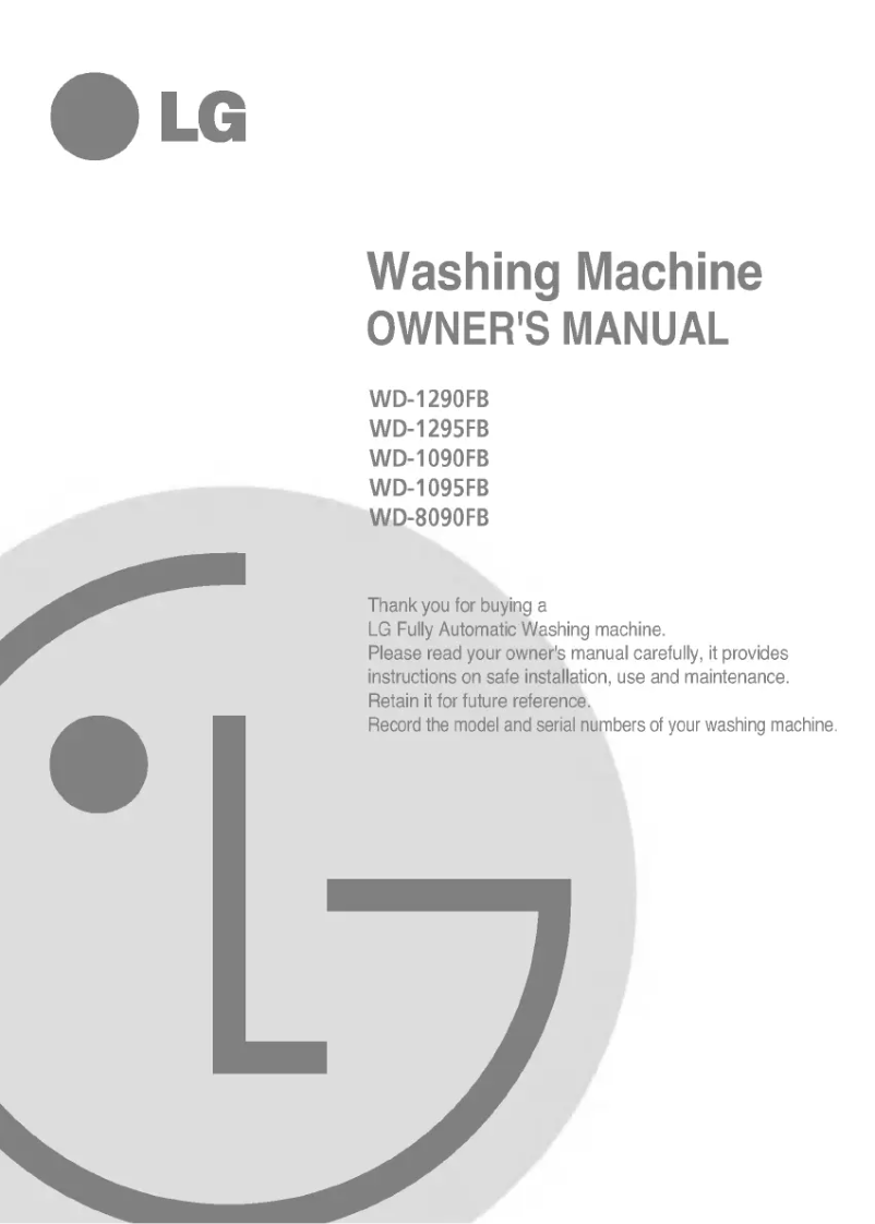 Page n°1 - Manuel utilisateur LG WD-1095FB