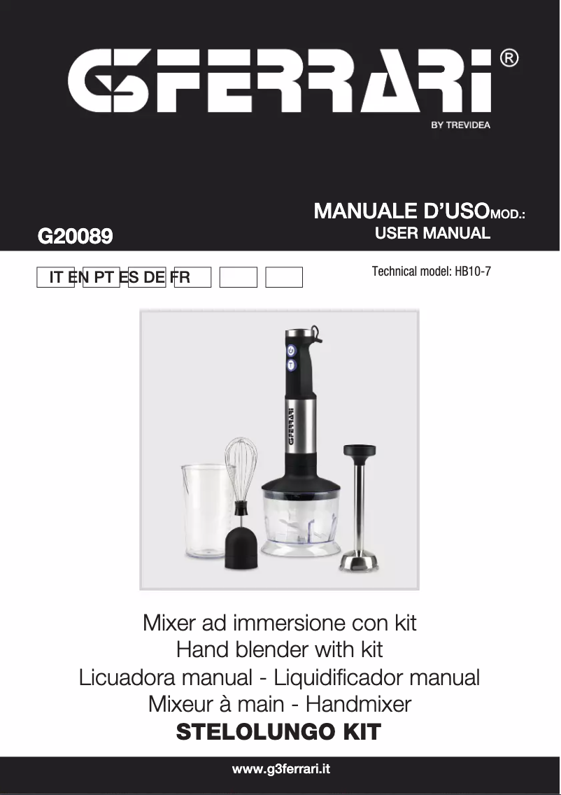 Page n°1 - Manuel utilisateur G3 Ferrari Stelolungo KIT G20089