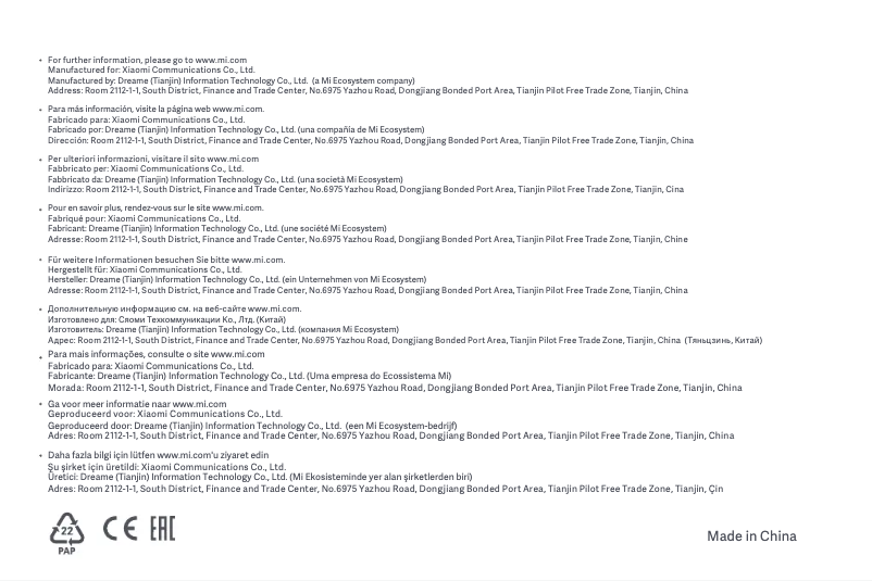 Page 1 de la notice Manuel utilisateur Xiaomi Mi Vacuum Cleaner G9