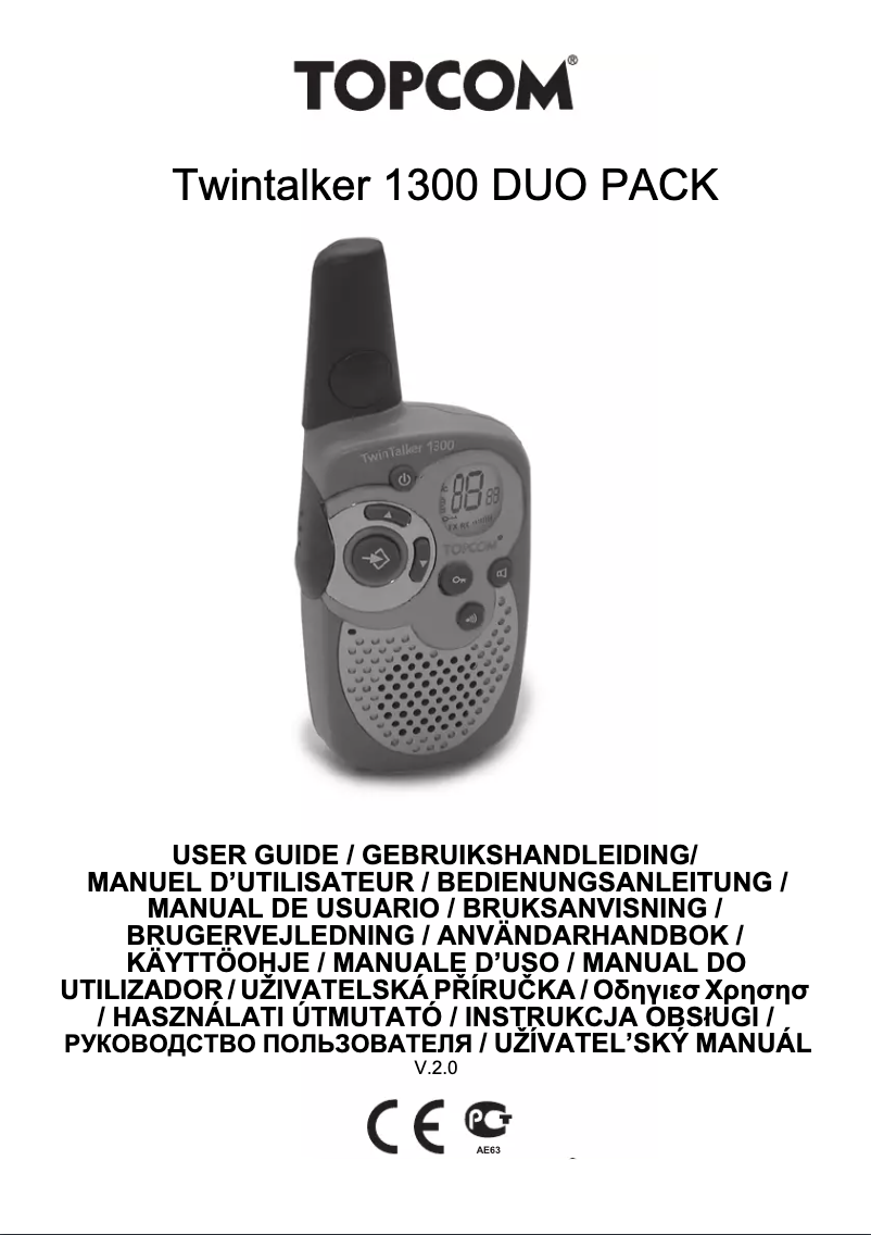Page 1 de la notice Manuel utilisateur Topcom Twintalker 1300 Communication Box