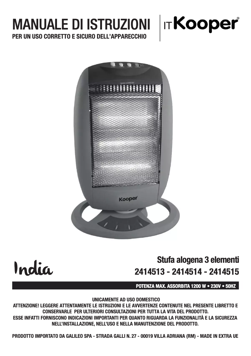 Page 1 de la notice Manuel utilisateur Kooper 2414514