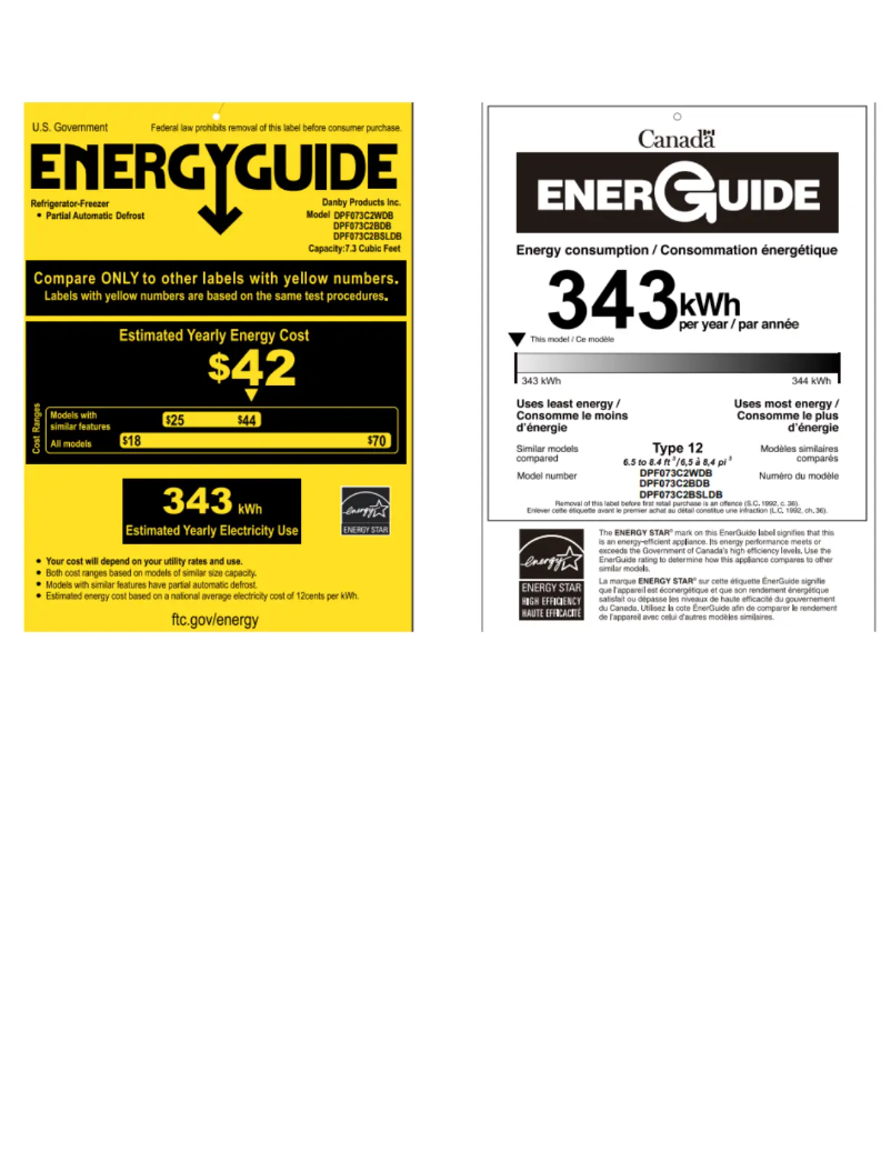 Page n°1 - Label énergétique Danby DPF073C2BSLDB