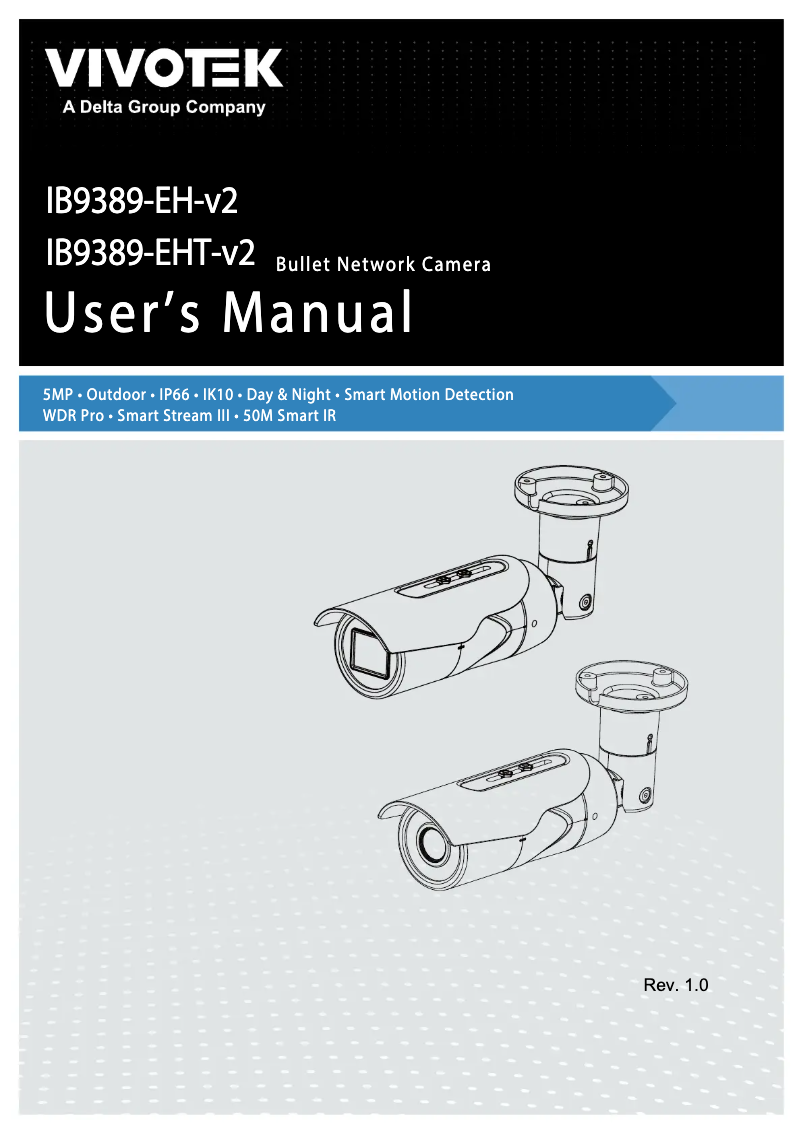 Page 1 de la notice Manuel utilisateur Vivotek Bullet IB9389-EH
