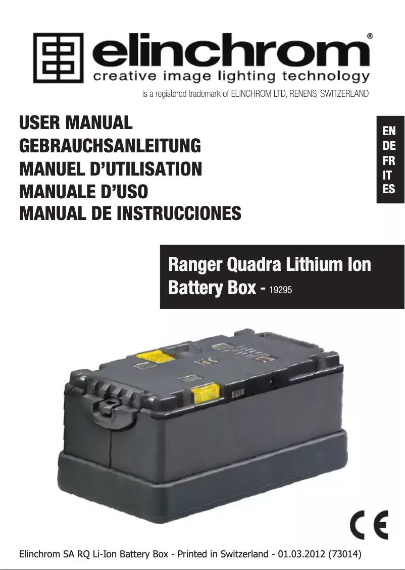 Page n°1 - Manuel utilisateur Elinchrom Li-Ion Charger Set