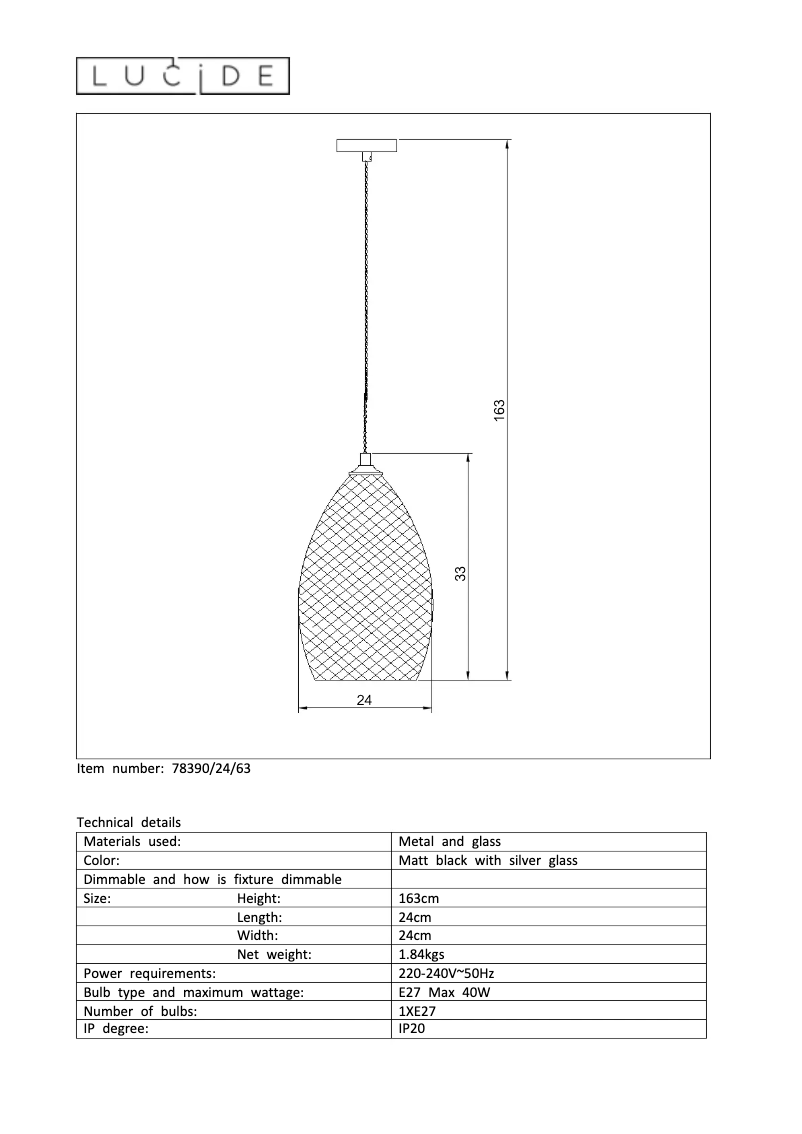 Page 1 de la notice Manuel utilisateur Lucide Gerben
