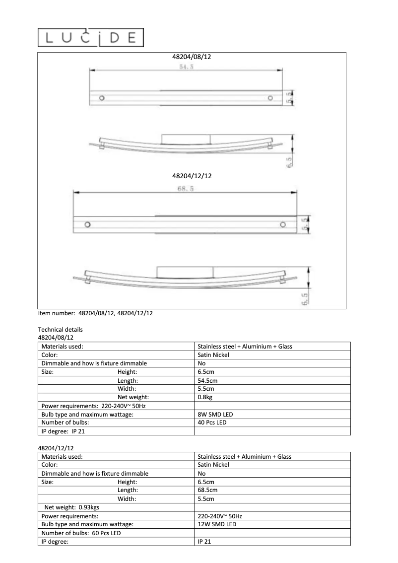 Page 1 de la notice Manuel utilisateur Lucide Boaz