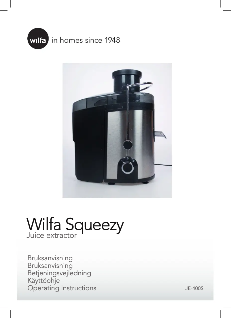 Page 1 de la notice Manuel utilisateur Wilfa Squeezy JE-400S