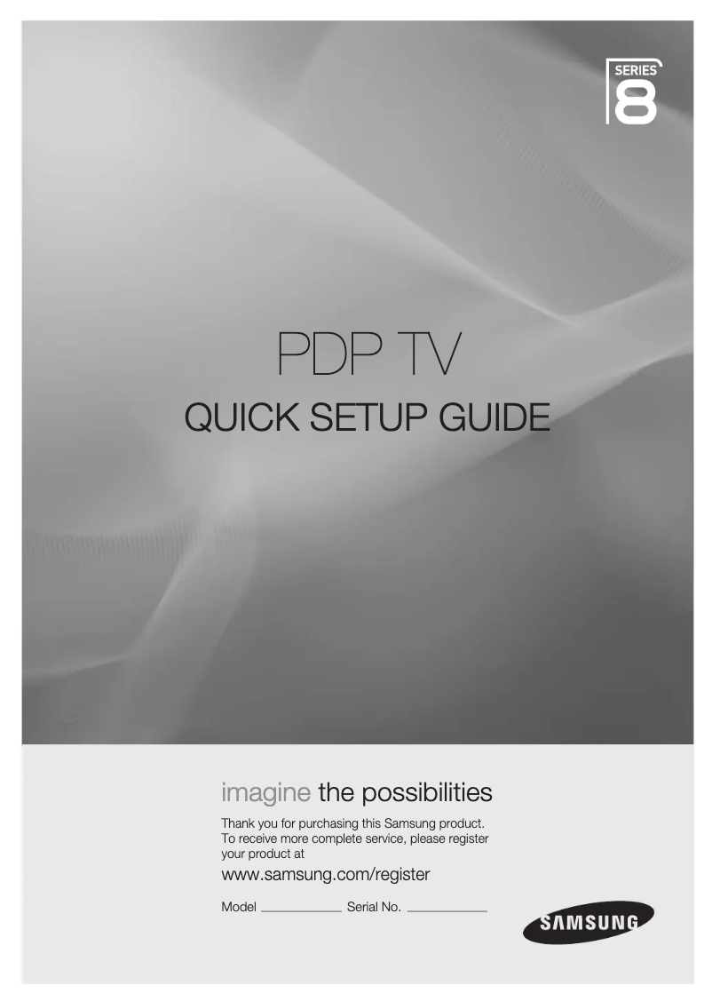 Page 1 de la notice Guide de démarrage rapide Samsung PS58B850Y1W