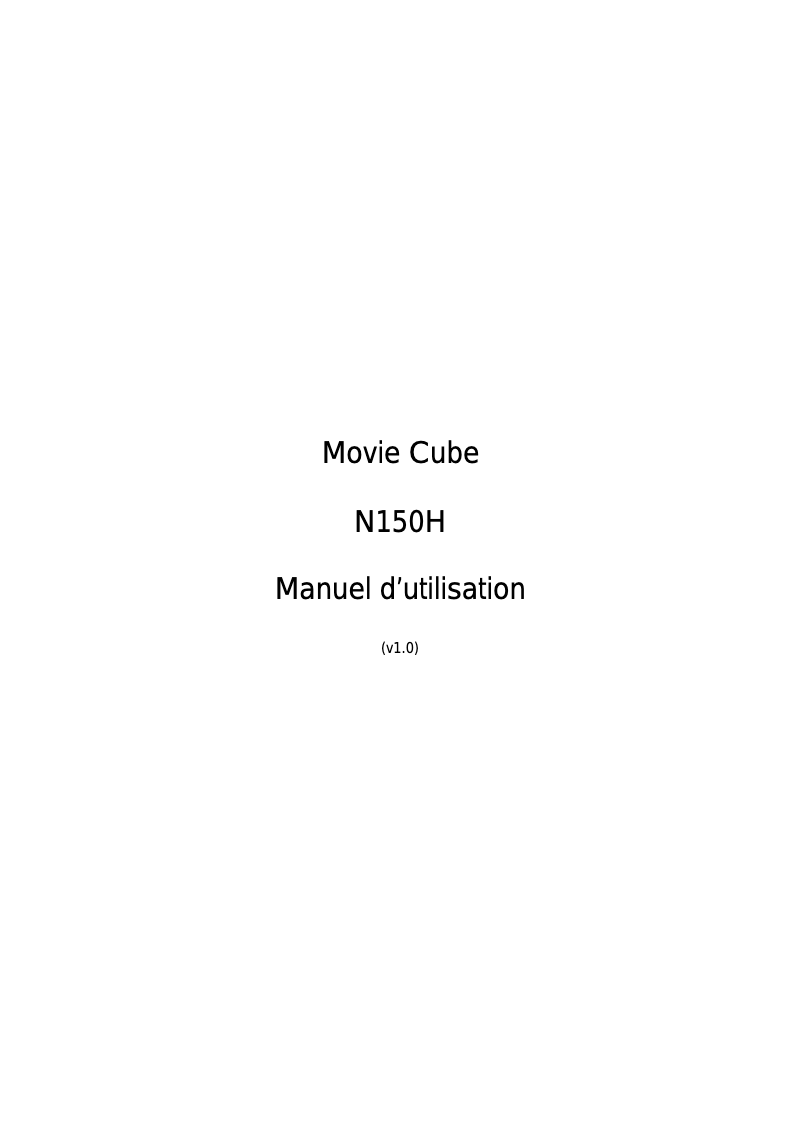 Page 1 de la notice Manuel utilisateur Emtec Movie Cube N150H