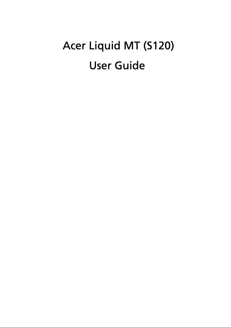Imagen de la primera página del manual del dispositivo Liquid MT S120