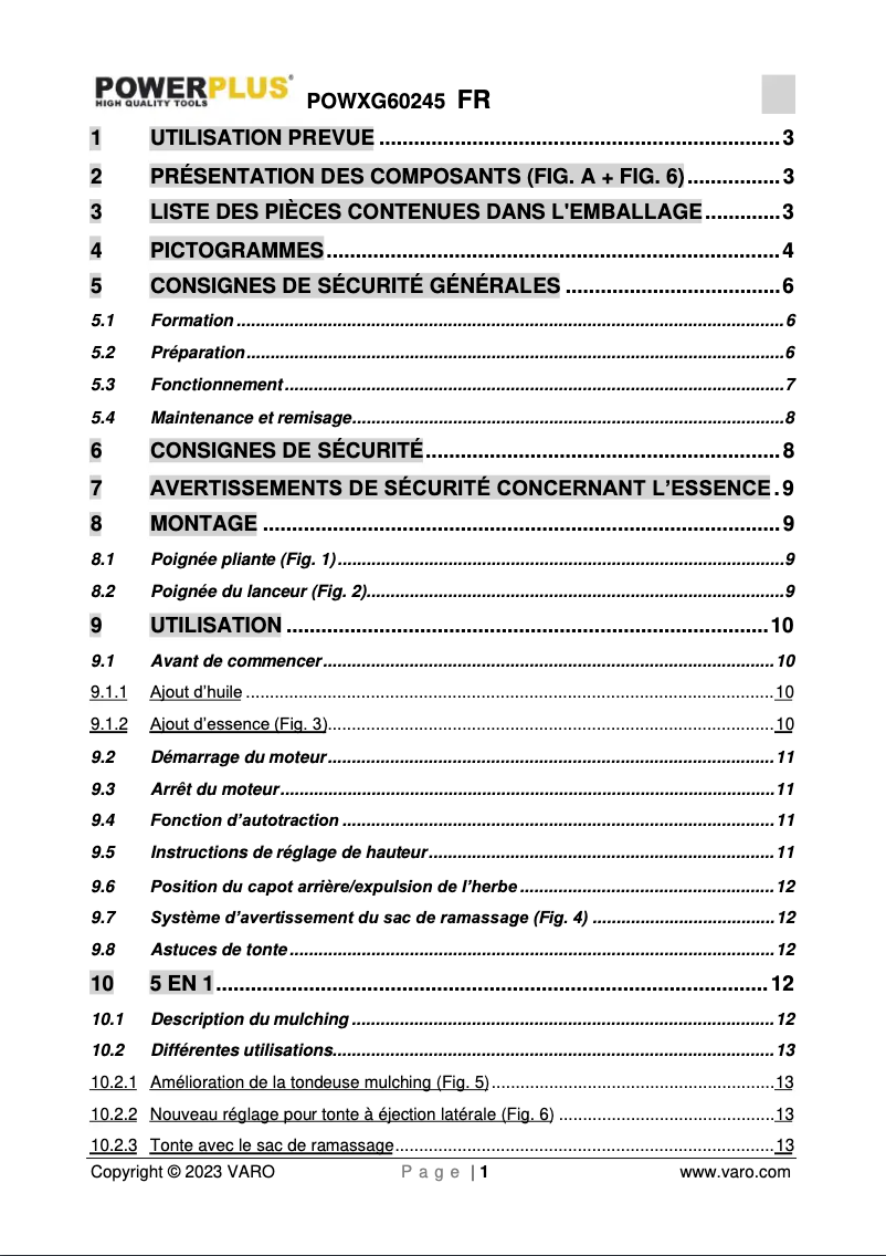 Página 1 del manual Manual de usuario PowerPlus POWXG60245
