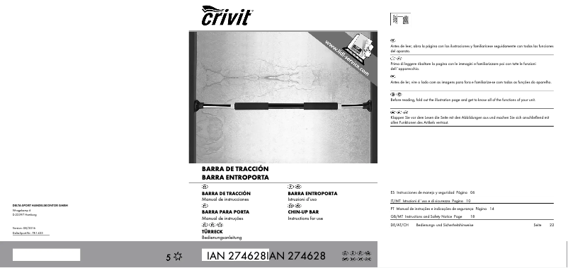 Page 1 de la notice Manuel utilisateur Crivit IAN 274628