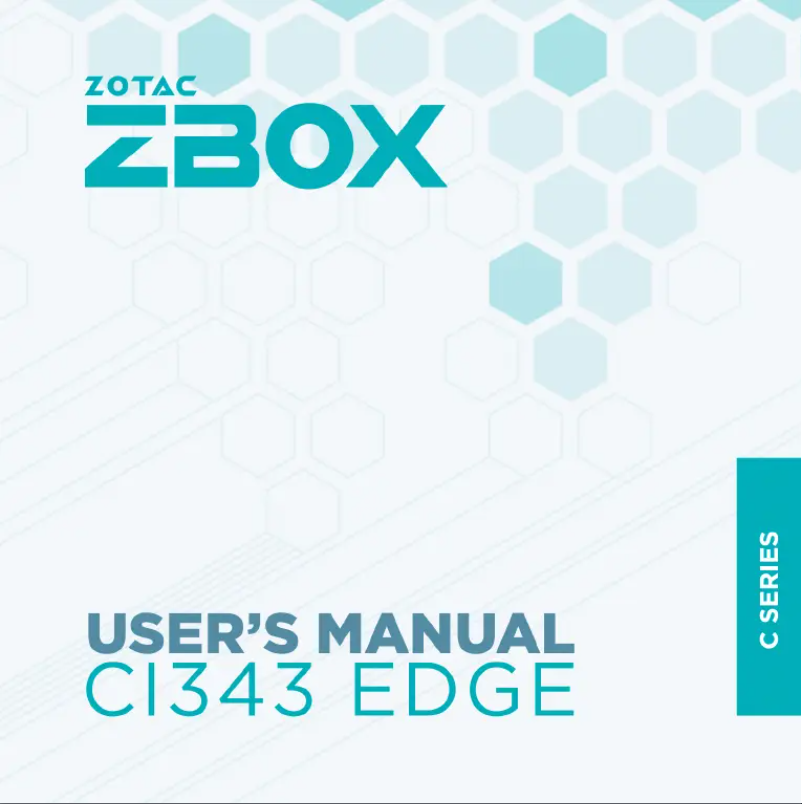 Page n°1 - Manuel utilisateur Zotac ZBOX edge CI343