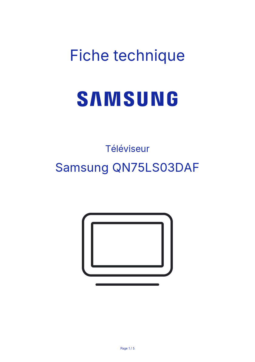 Image de la première page du manuel de l'appareil QN75LS03DAF