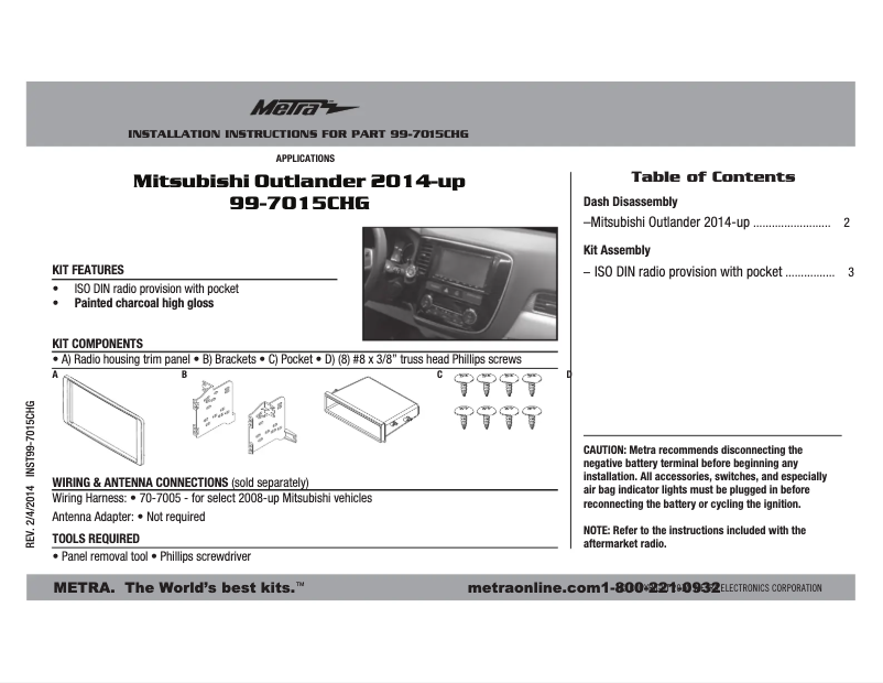 Página 1 del manual Manual de usuario Metra 99-7015CHG