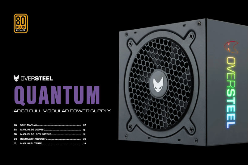 Page n°1 - Manuel utilisateur Oversteel QUANTUM
