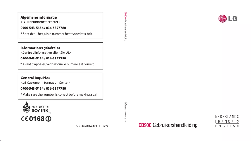 Page n°1 - Manuel utilisateur LG Crystal