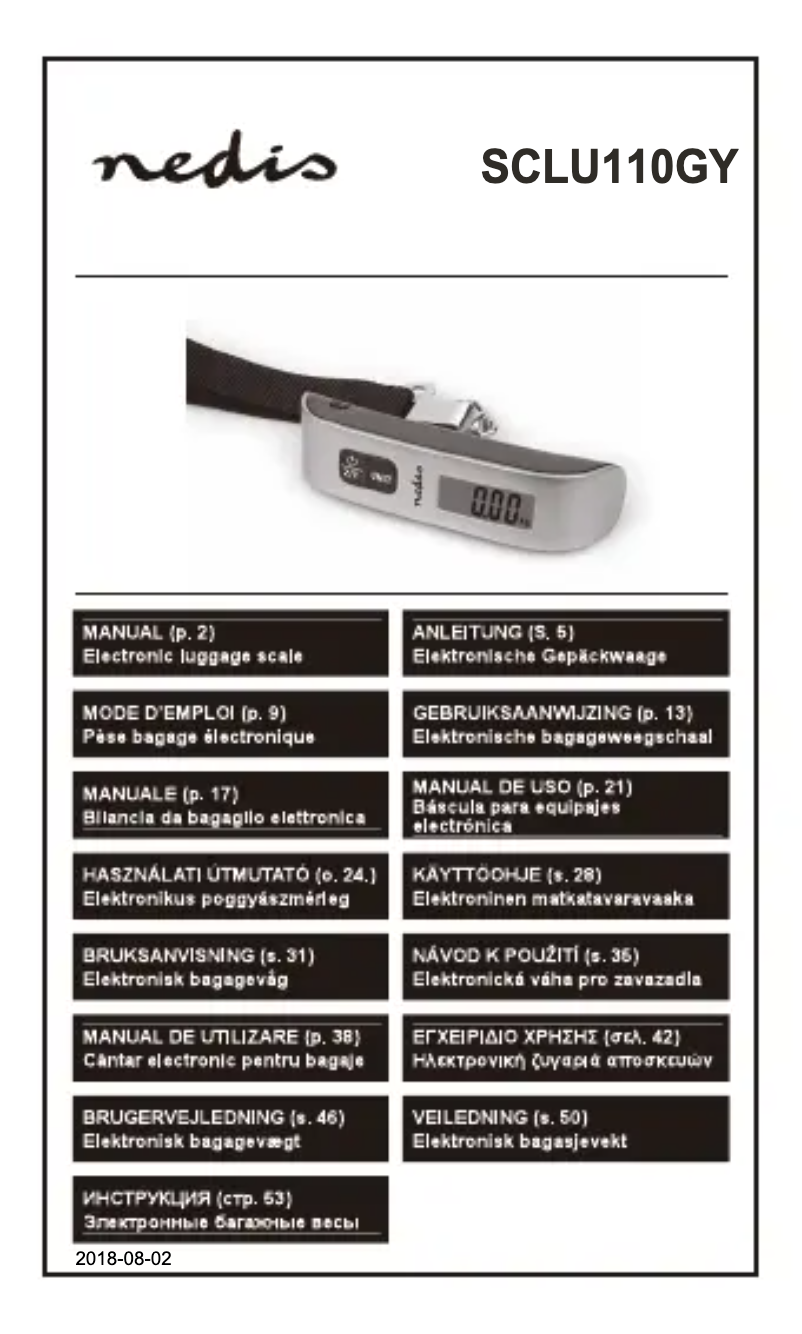 Page n°1 - Manuel utilisateur Nedis SCLU110GY