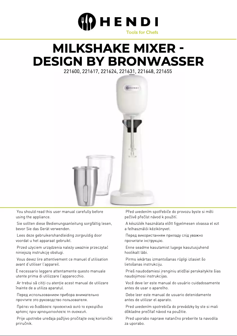 Page n°1 - Manuel utilisateur Hendi 221372