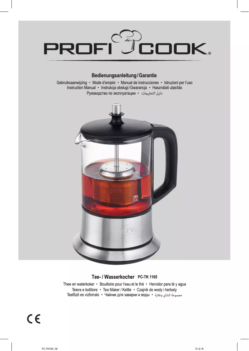 Page 1 de la notice Mode d'emploi ProfiCook PC-TK 1165