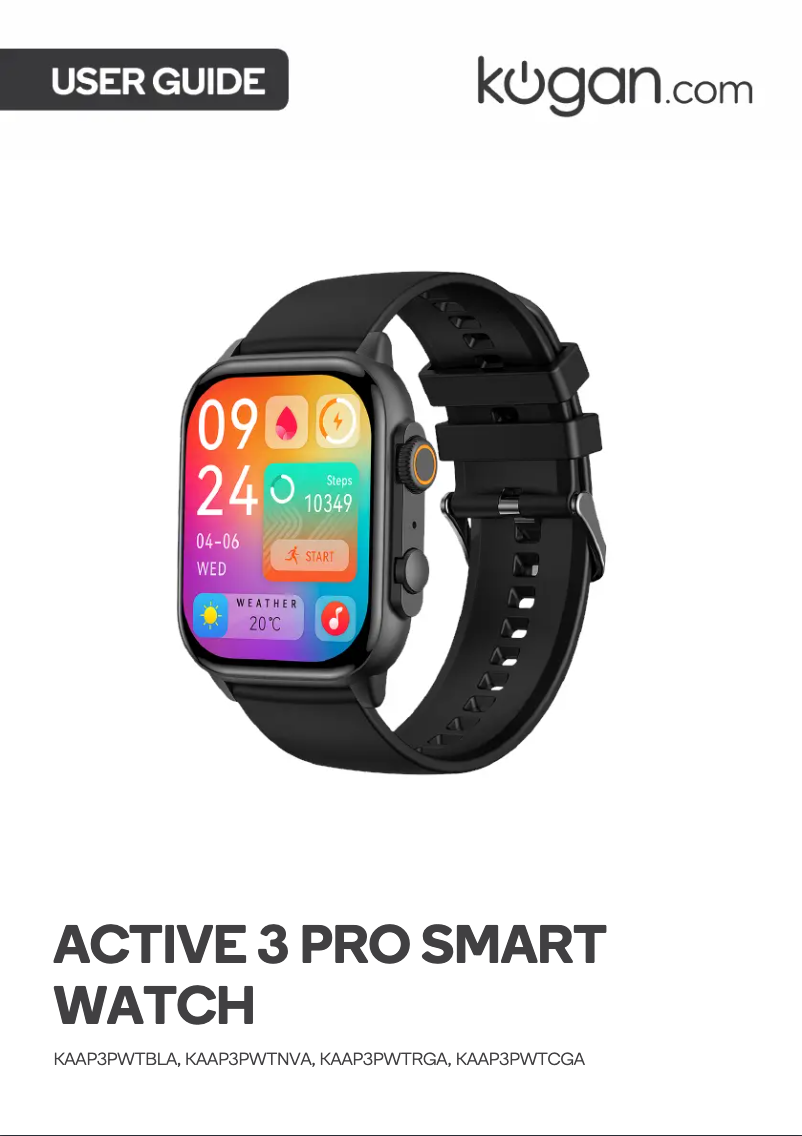 First page image of the manual for KAAP3PWTNVA