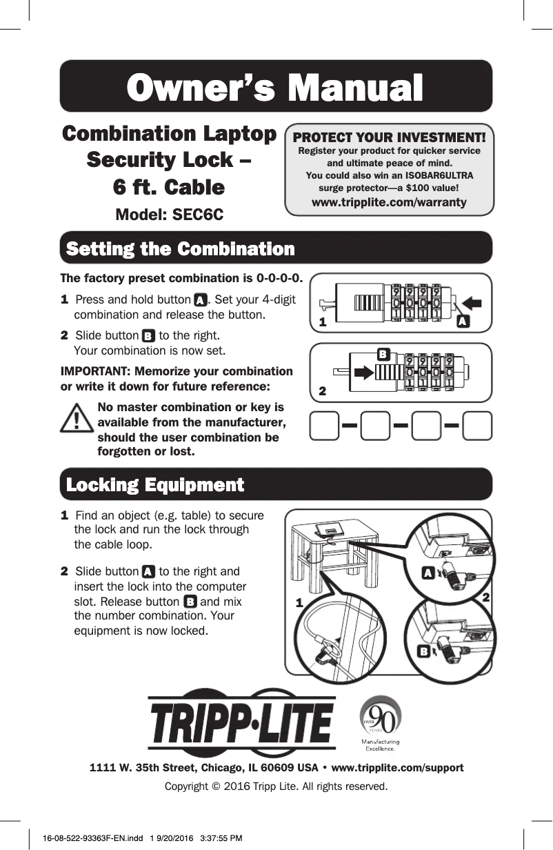 Image de la première page du manuel de l'appareil SEC6C