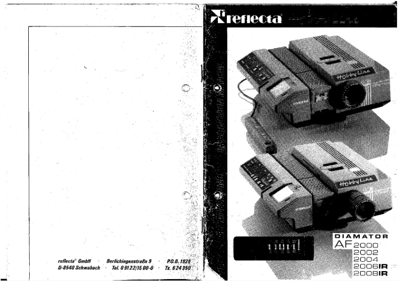 Page 1 de la notice Manuel utilisateur Reflecta Diamator AF2004