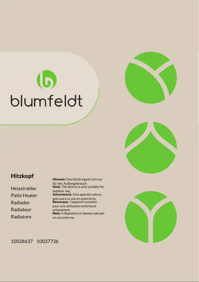 Page n°1 - Manuel utilisateur Blumfeldt Hitzkopf