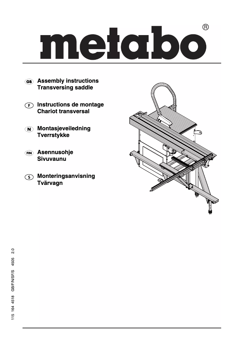 Page 1 de la notice Manuel utilisateur Metabo PKF 255