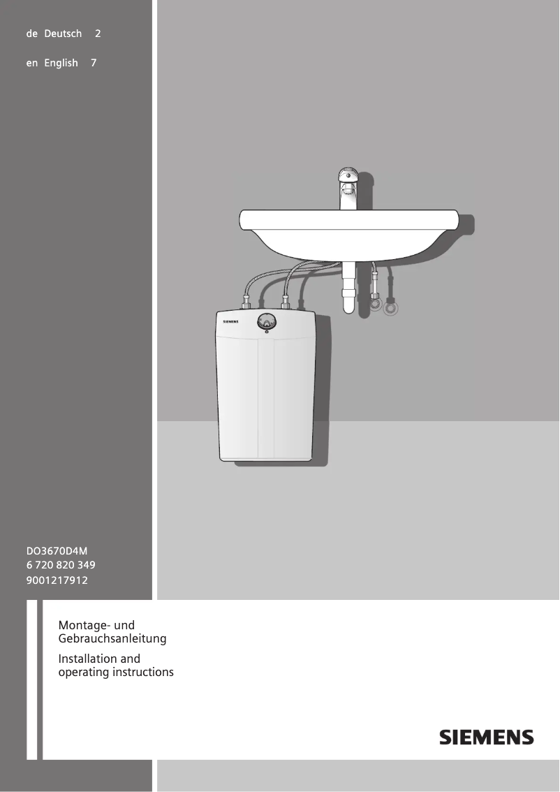 Image de la première page du manuel de l'appareil DO3670D4M