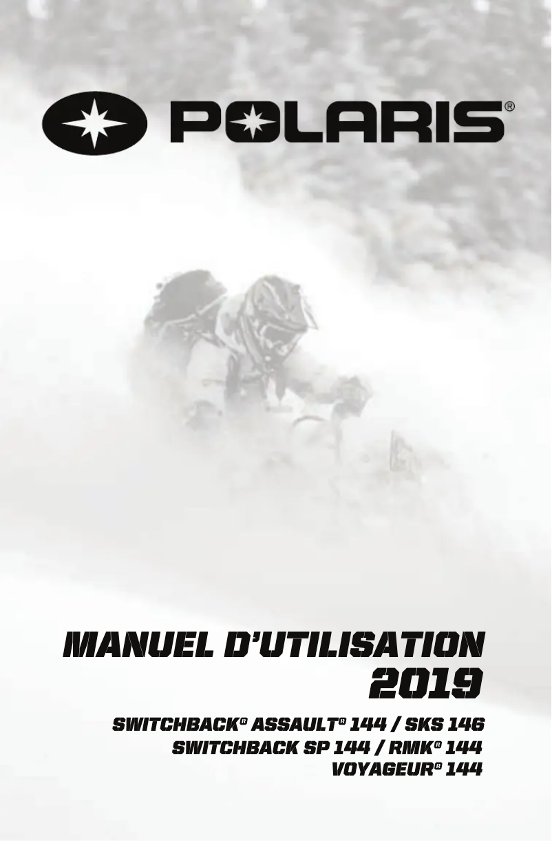 Page n°1 - Manuel utilisateur Polaris 800 SKS 146 (2019)