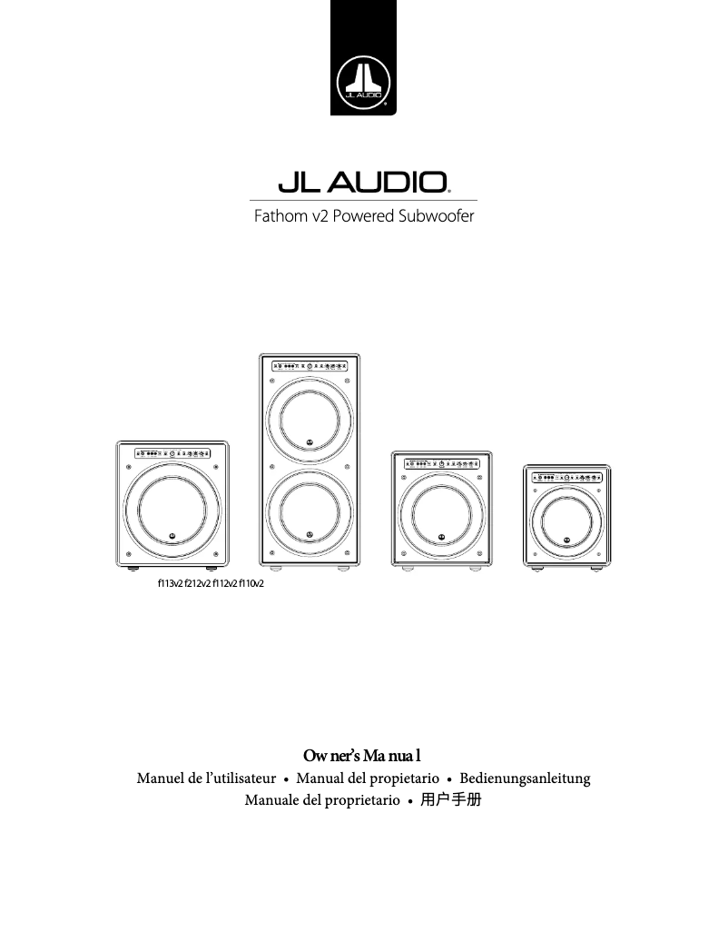 Page n°1 - Manuel utilisateur JL Audio Fathom f112 V2
