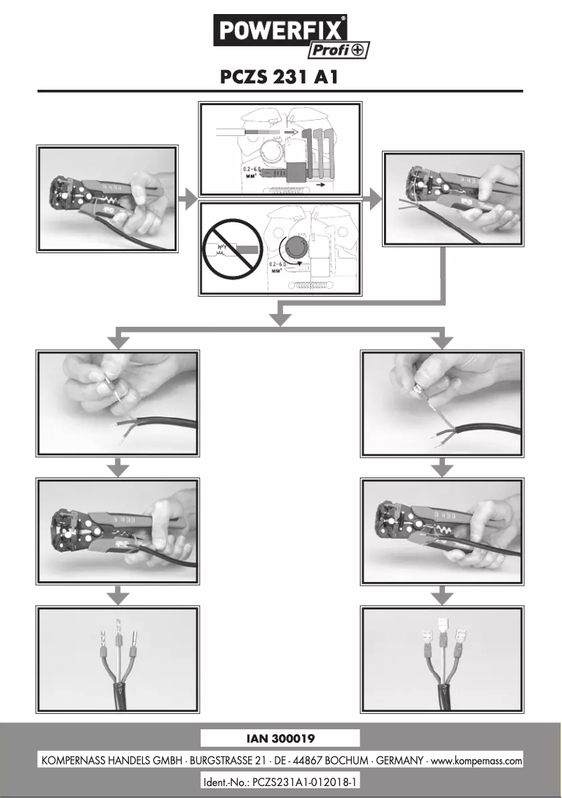 Page 1 de la notice Manuel utilisateur Powerfix PCZS 231 A1