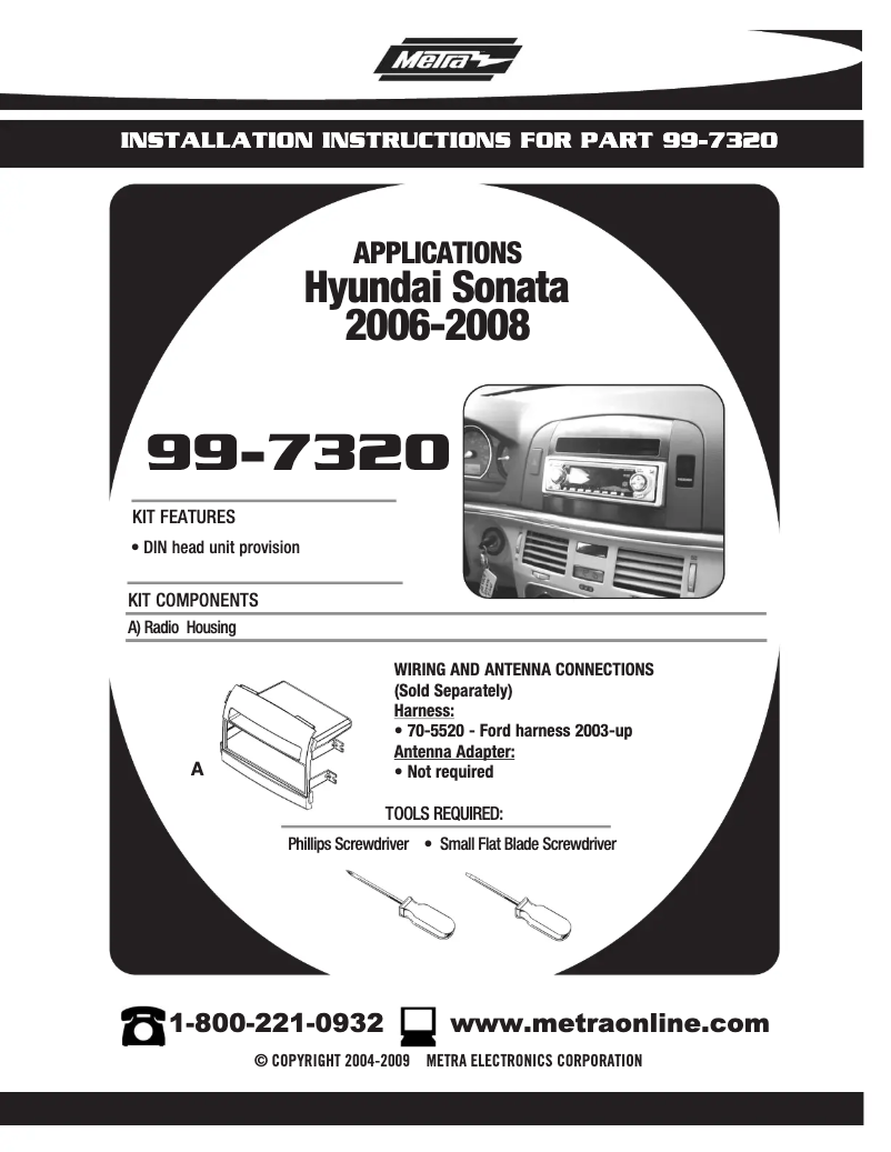 Page n°1 - Guide d'installation Metra 99-7320