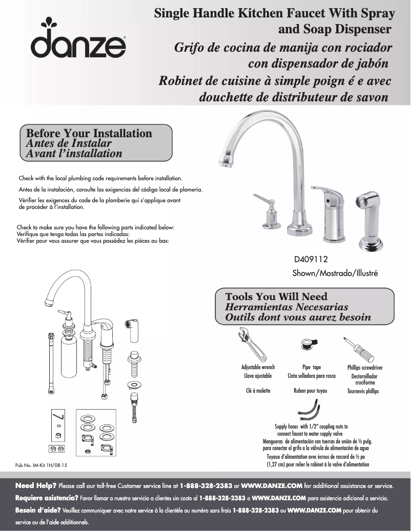 Page n°1 - Manuel utilisateur Danze D409112