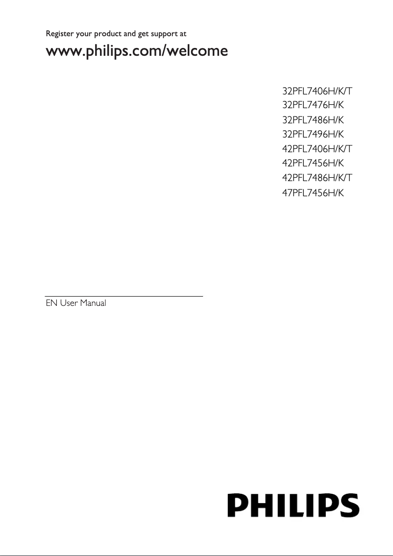 Page 1 de la notice Manuel utilisateur Philips 47PFL7456K