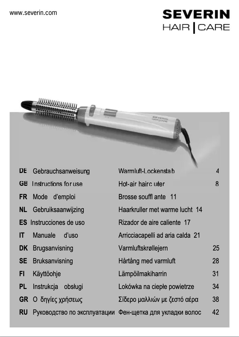Page n°1 - Manuel utilisateur Severin WL 0810
