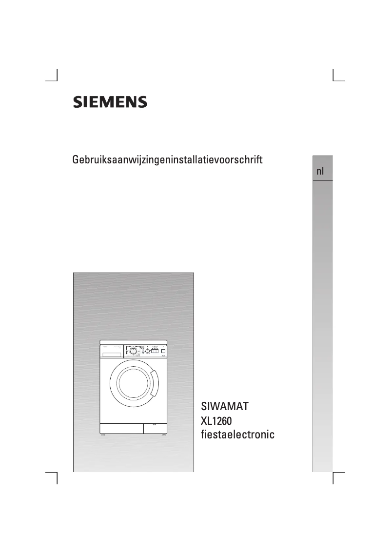 Page 1 de la notice Manuel utilisateur Siemens WXL126SN