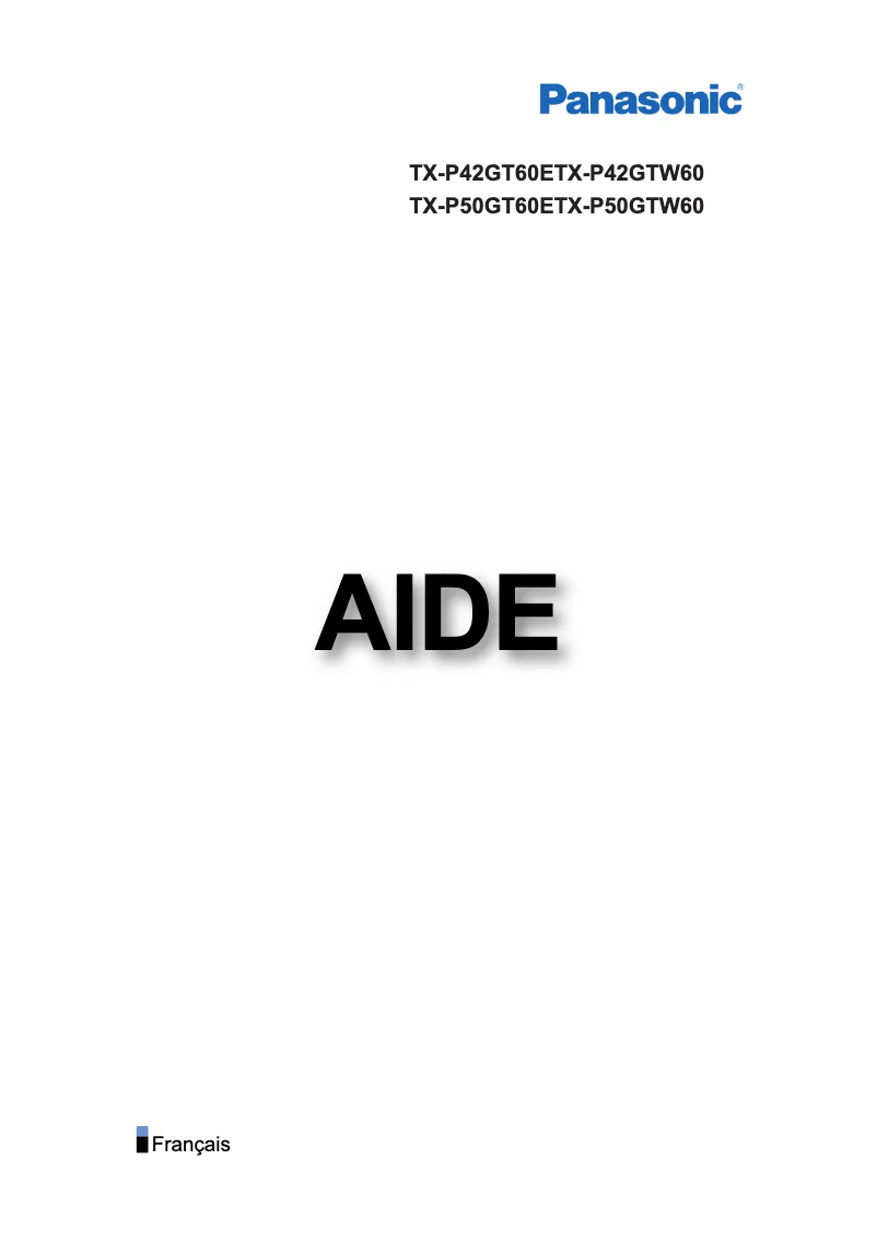 Image de la première page du manuel de l'appareil Viera TX-P42GT60