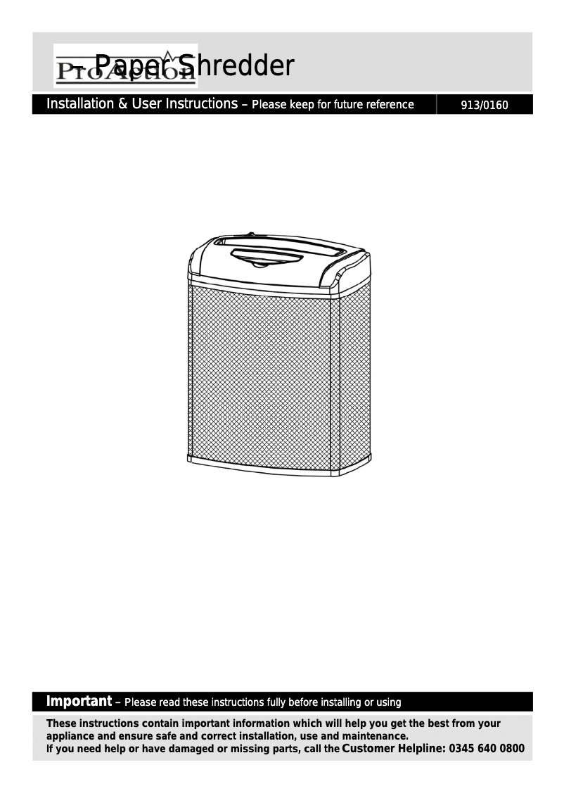 Image de la première page du manuel de l'appareil VS1008CT